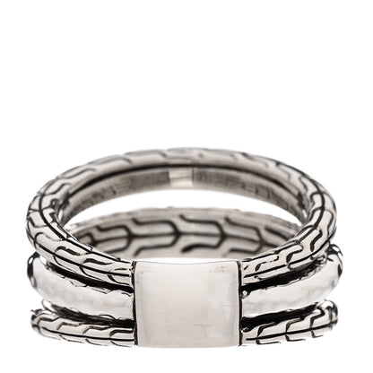 John Hardy Sterling Silver Classic Chain Hammered 3-Row Ring 54 7 3 of 6