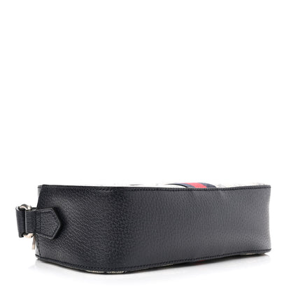 Gucci GG Supreme Monogram Textured Dollar Calfskin Web Small Ophidia Camera Bag Beige Blue 4 of 11