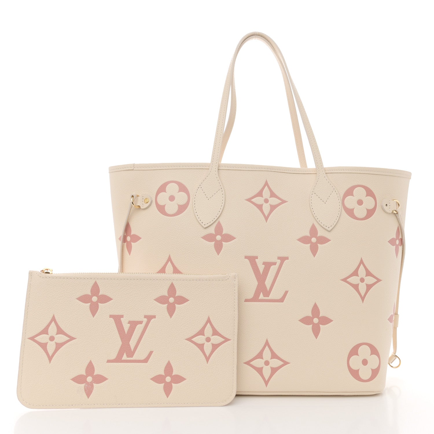 Louis Vuitton Empreinte Monogram Giant Neverfull MM Creme Rose Trianon 3 of 11