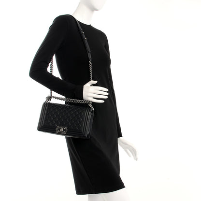 Chanel Calfskin Quilted Medium Boy Flap Black 2 of 7
