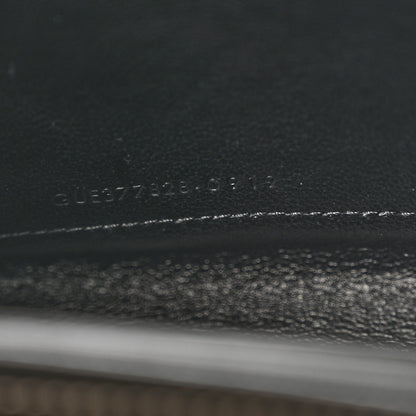 Saint Laurent Metallic Grain De Poudre Matelasse Chevron Monogram Chain Wallet Piombo 9 of 15