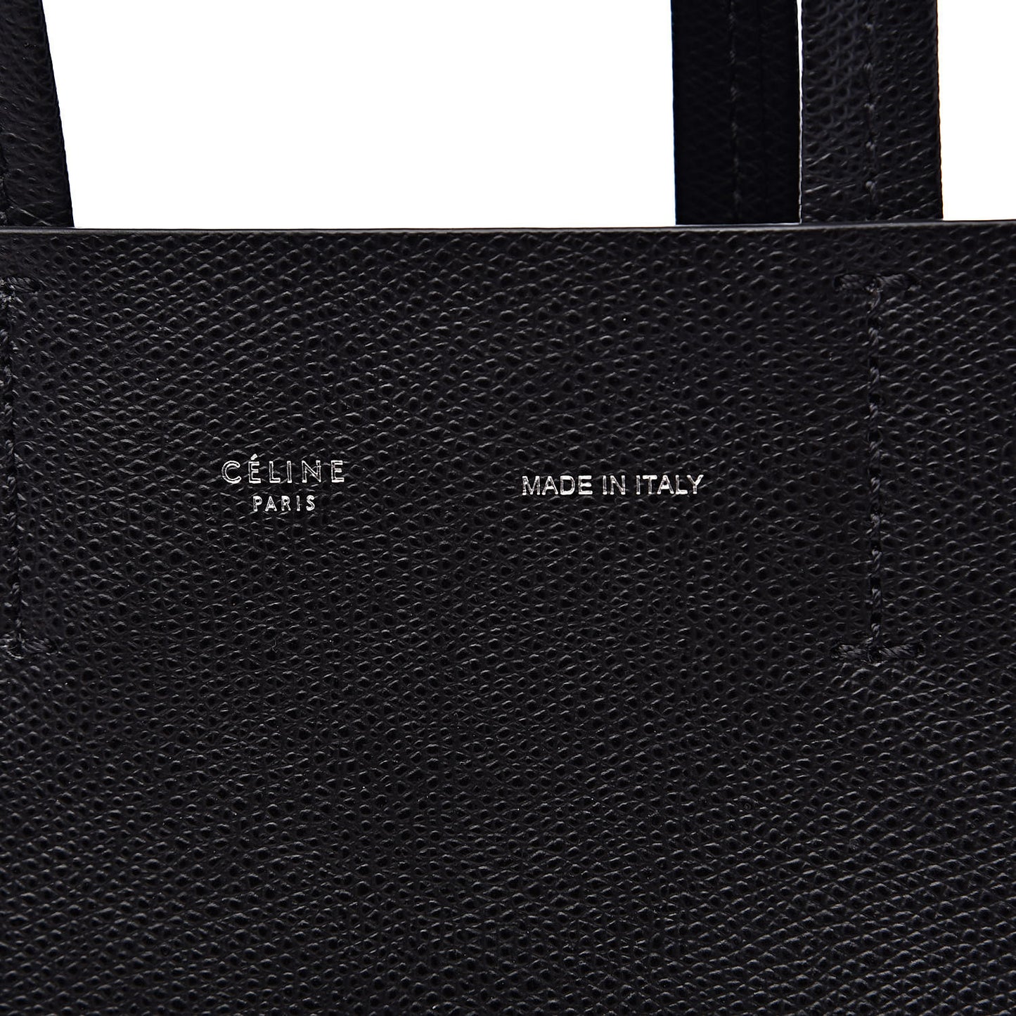 Grained Calfskin Small Vertical Cabas Black