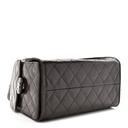 Chanel Shiny Crumpled Calfskin Quilted Small Chanel 25 Handbag Dark Brown 4 of 10