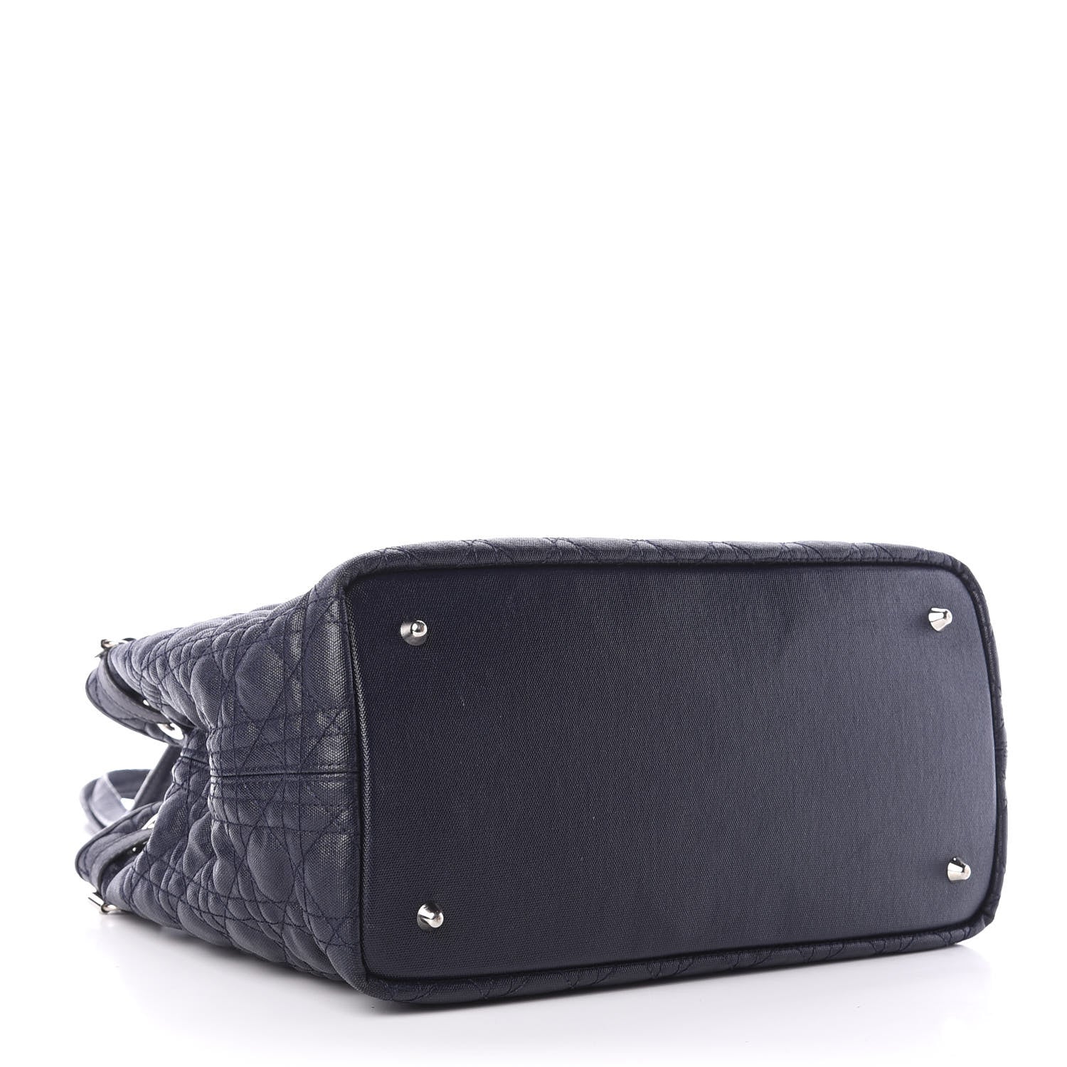 Christian Dior Coated Canvas Cannage Medium Panarea Tote Navy 4 of 12