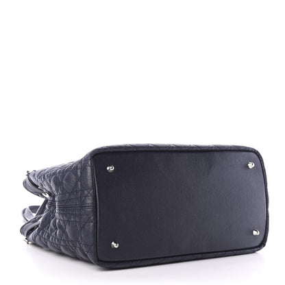 Christian Dior Coated Canvas Cannage Medium Panarea Tote Navy 4 of 12