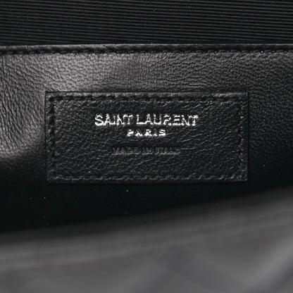 Saint Laurent Grain De Poudre Textured Mixed Matelasse Triquilt Medium Monogram Satchel Black 5 of 10