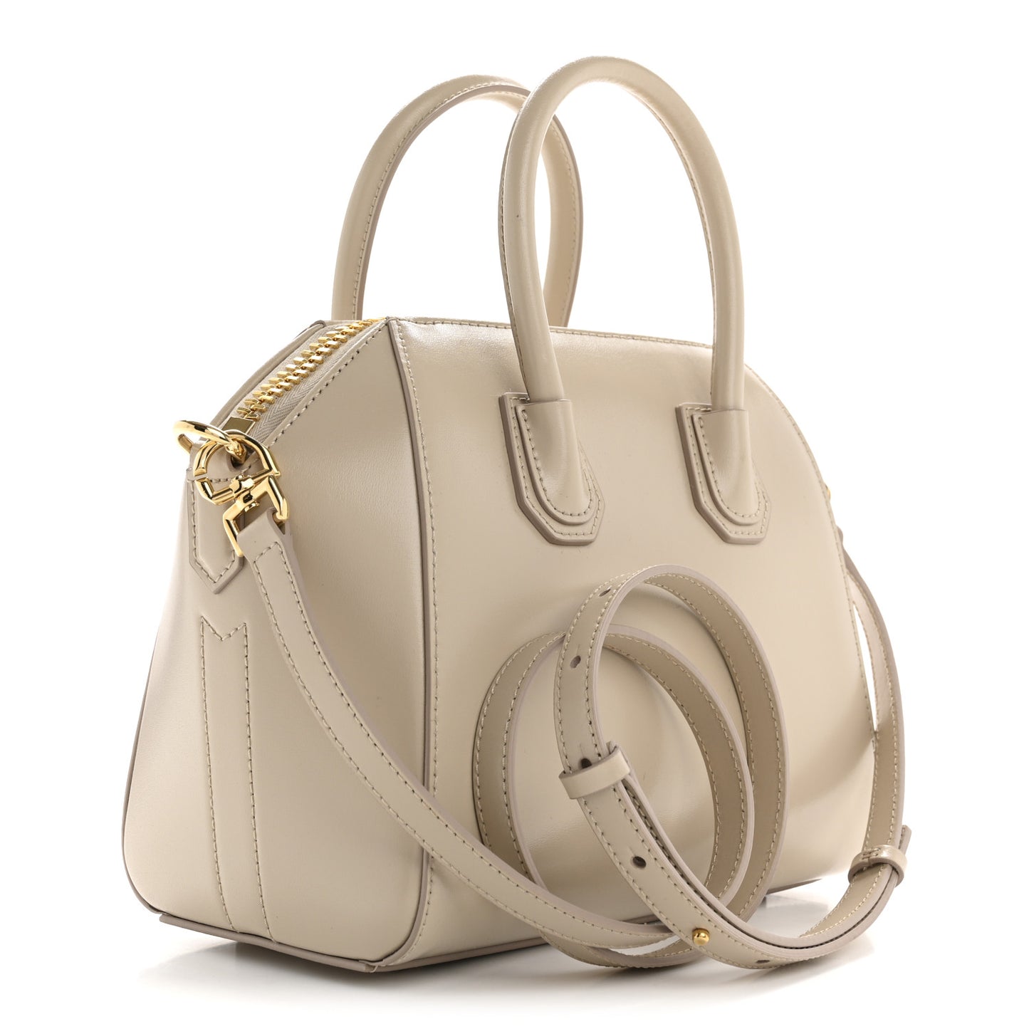 Shiny Lord Calfskin Mini Antigona Natural Beige