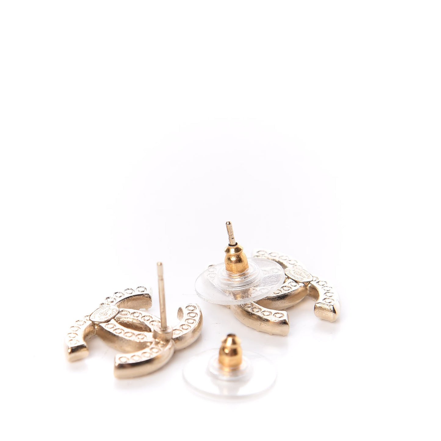 Crystal CC Earrings Light Gold