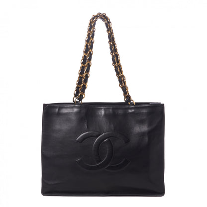 Chanel Lambskin CC Tote Black 1 of 10