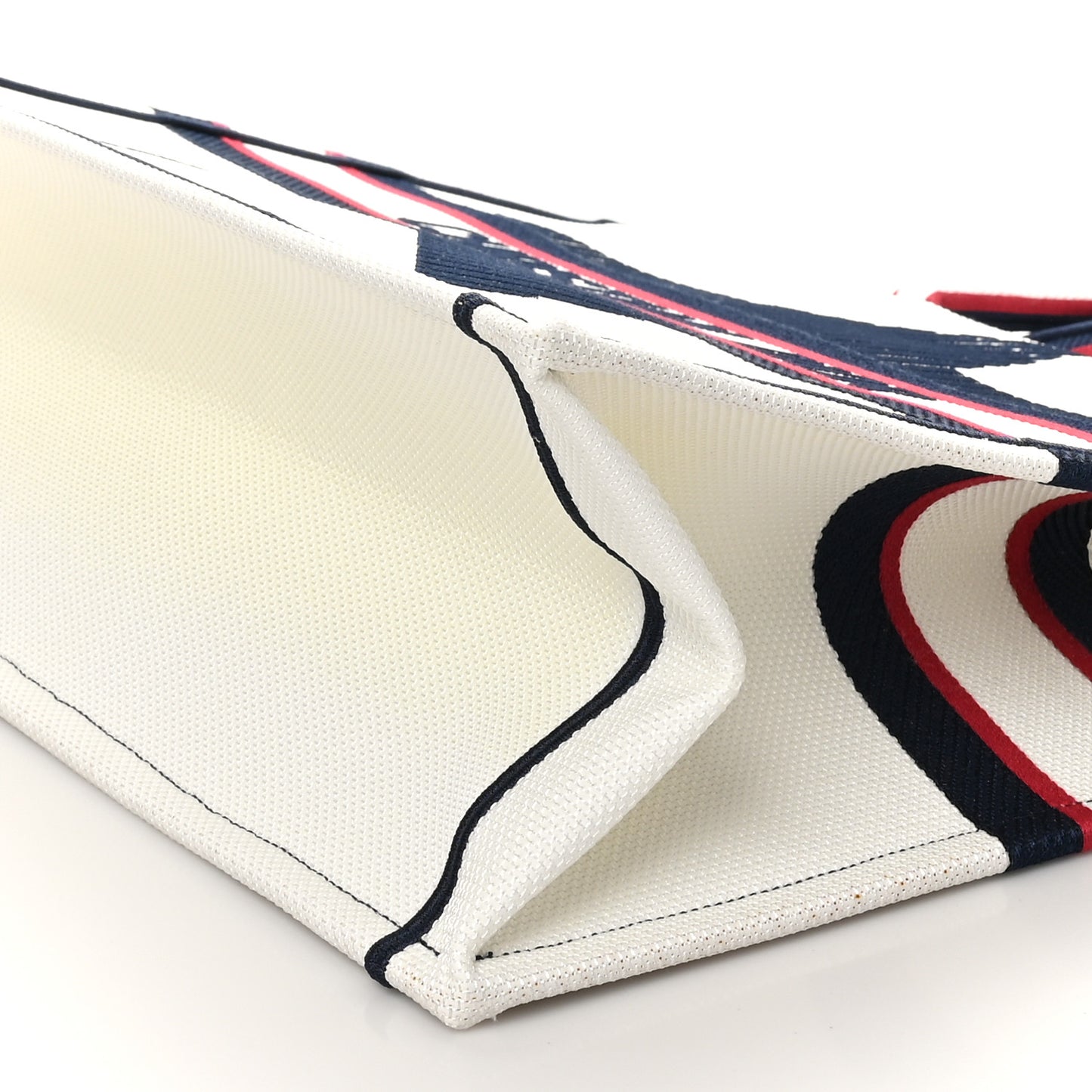 Canvas Embroidered Large Dioralps Book Tote White