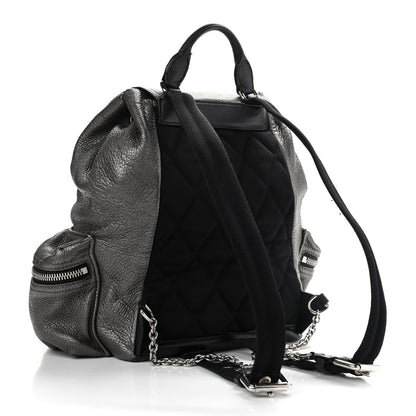 Burberry Metallic Deerskin Medium Rucksack Backpack Dark Grey 3 of 14