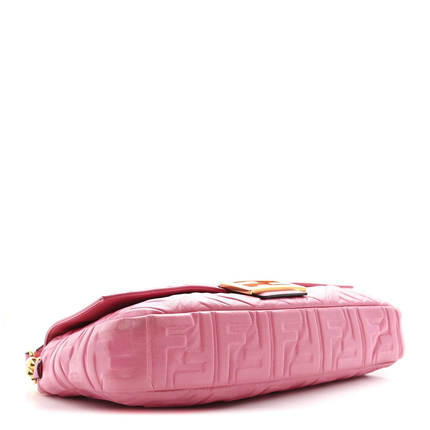 Nappa FF 1974 Embossed Large Baguette Rosa Fluo