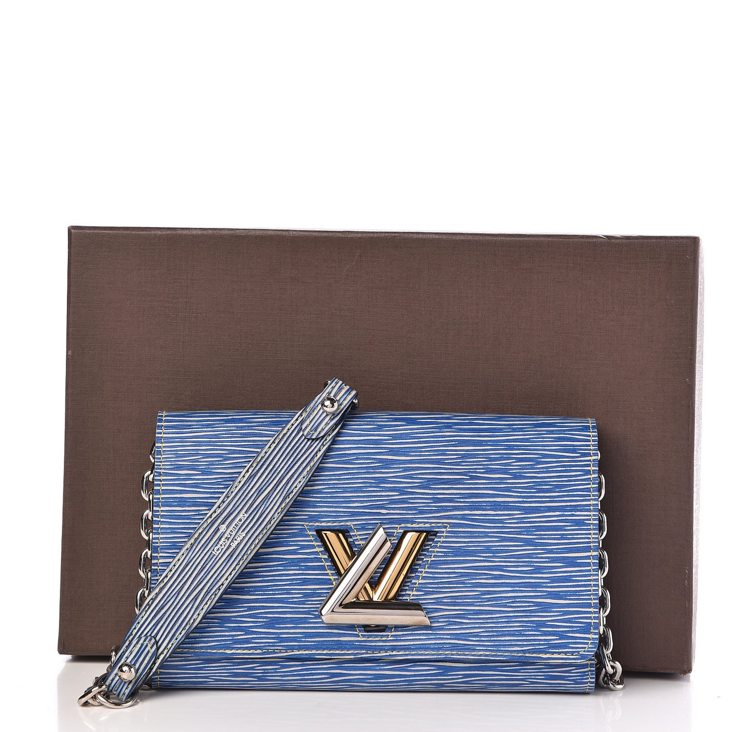 Epi Twist Chain Wallet Denim Light