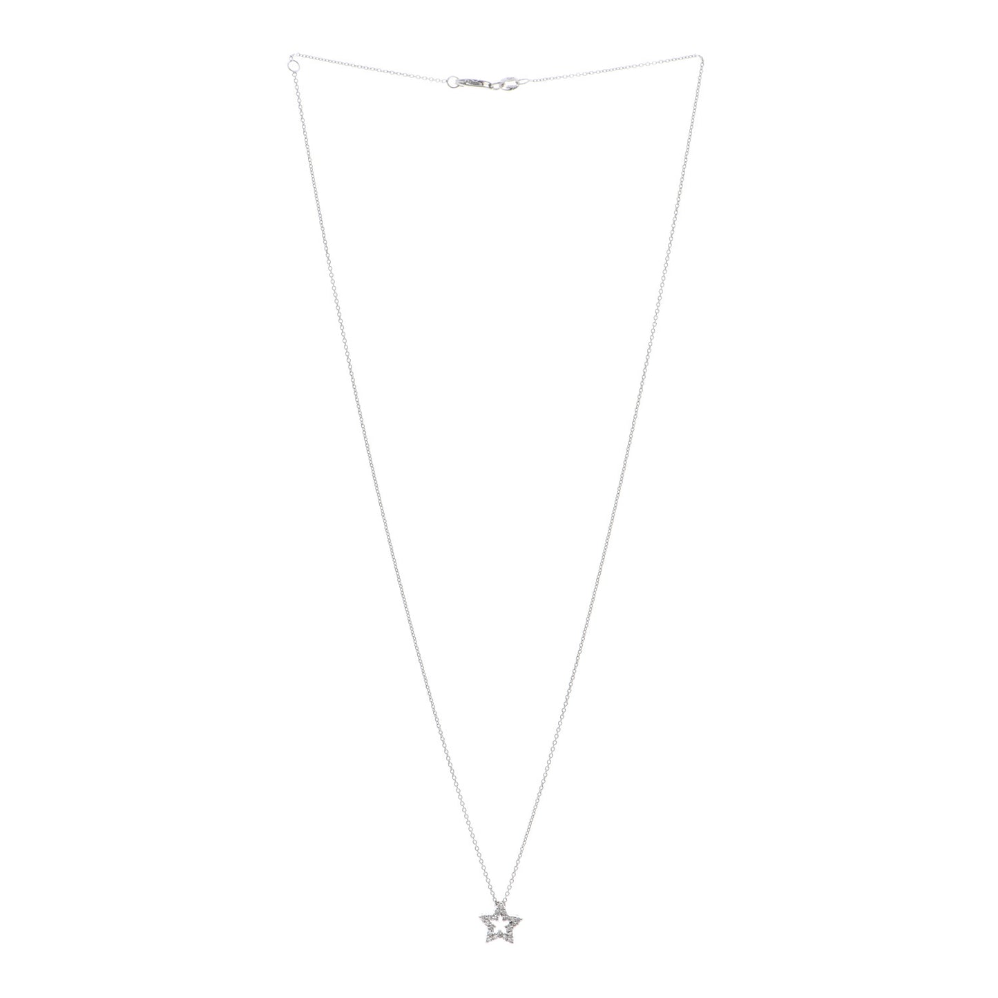 18K White Gold Diamond Tiny Treasures Star Pendant Necklace