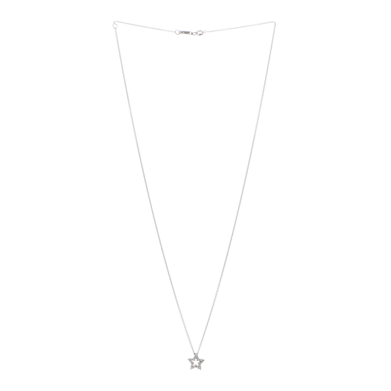 Roberto Coin 18K White Gold Diamond Tiny Treasures Star Pendant Necklace 3 of 4