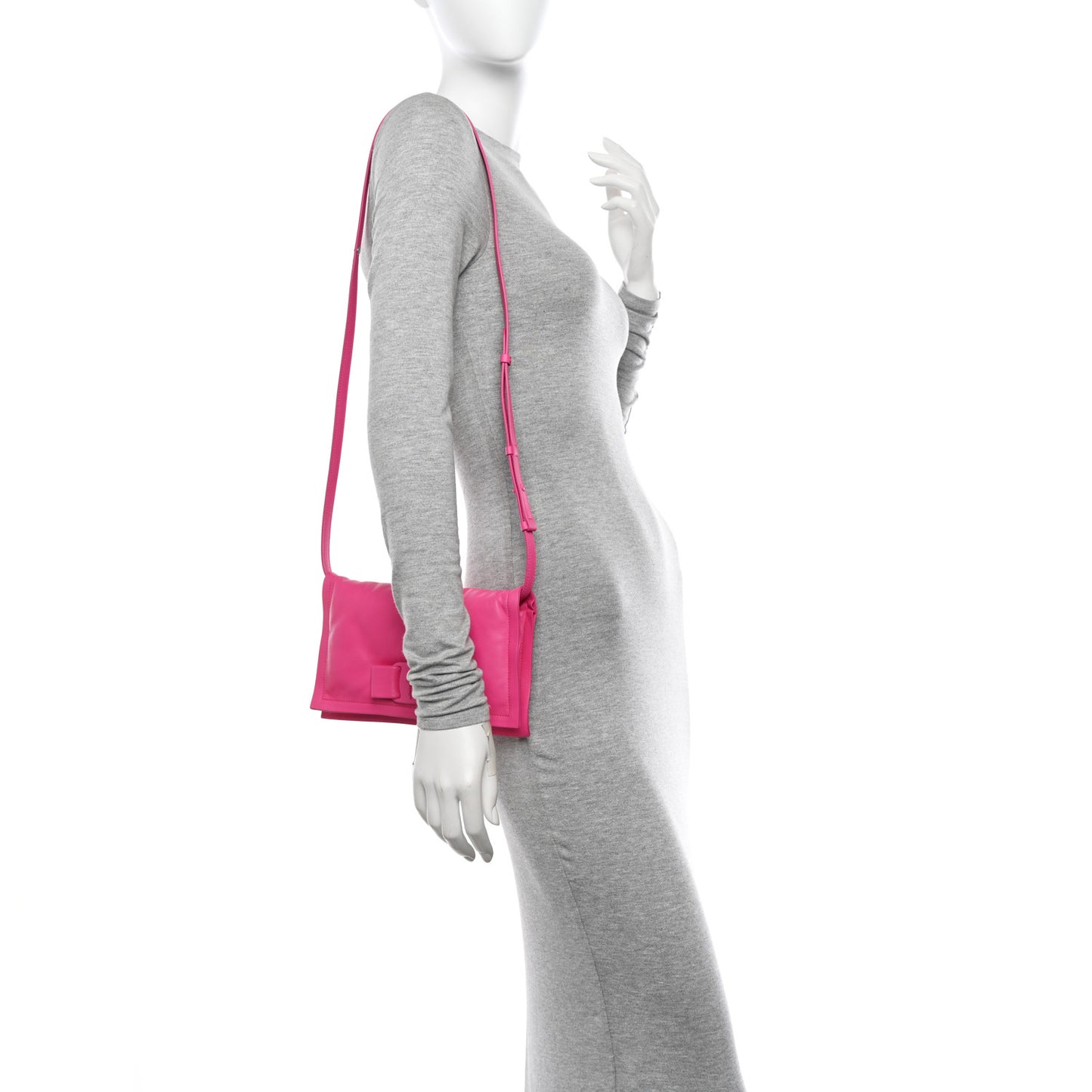 Calfskin Mini Viva Bow Shoulder Bag Hot Pink