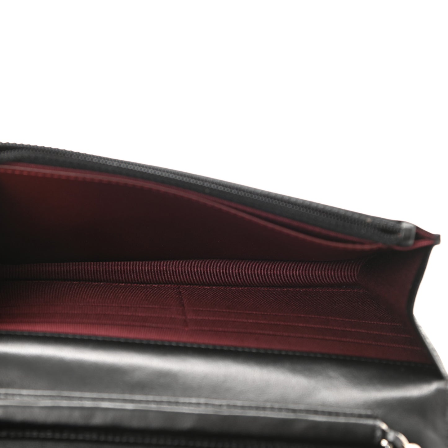 Lambskin Quilted Wallet On Chain WOC Black