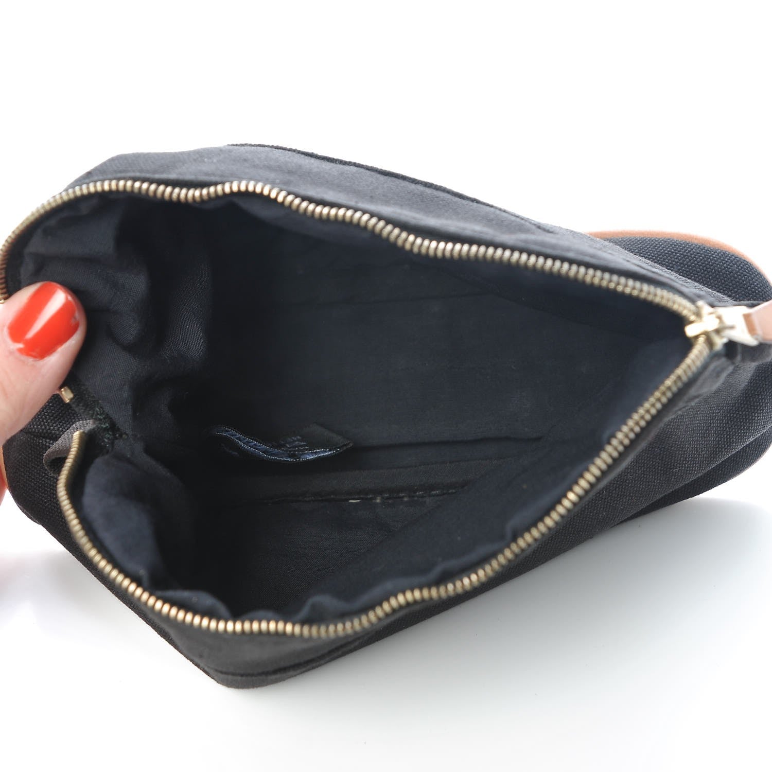 Hermes Cotton Canvas Bolide Travel Cosmetic Pouch Black 5 of 8