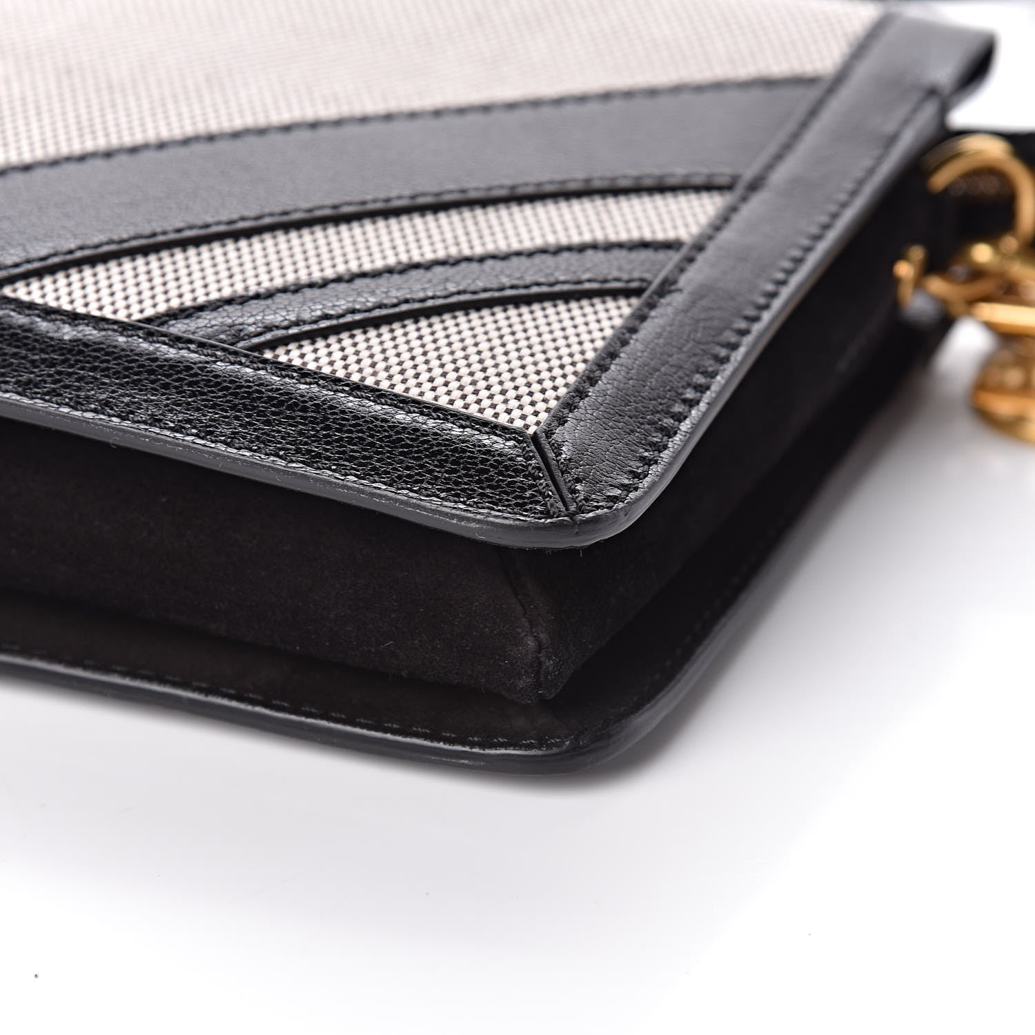 Givenchy Suede Calfskin Canvas GV Cross Shoulder Bag Black 10 of 10