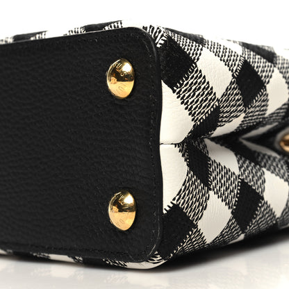 Louis Vuitton Taurillon Embroidered Vichy Capucines BB Black White 9 of 9