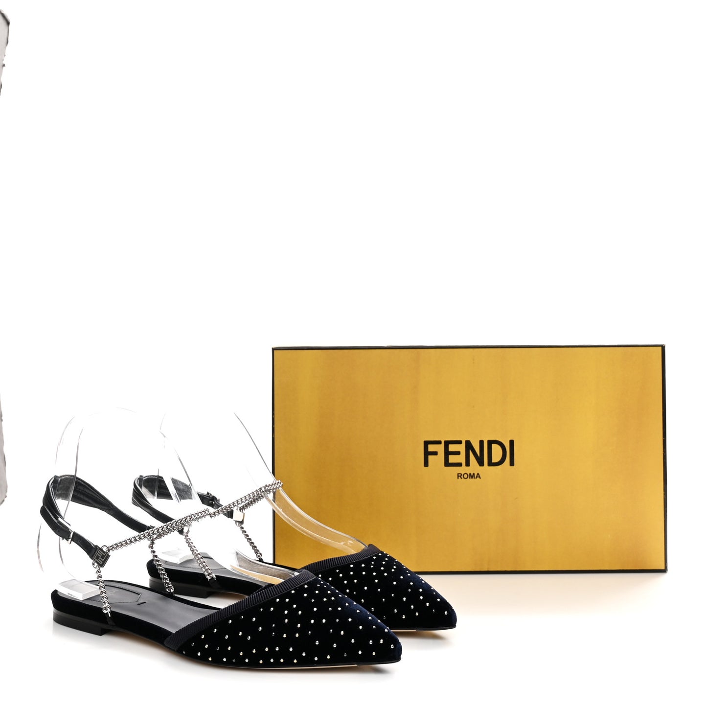 Velluto Studded Colibri Lite Slingback Ballerina Flats 38 Blue Notte