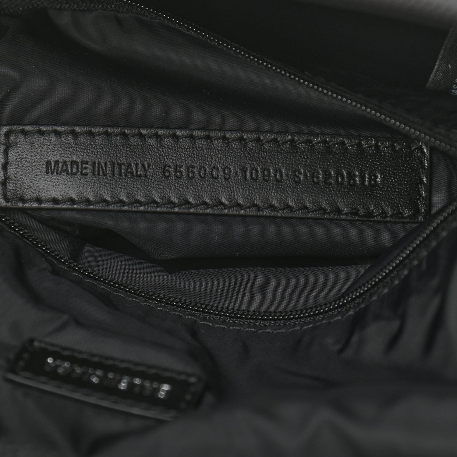 Balenciaga Recycled Sport Nylon Logo Embroidered Large Wheel Sling Bag Black White 7 of 10