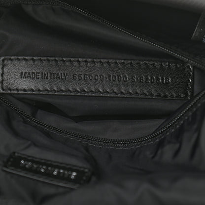 Balenciaga Recycled Sport Nylon Logo Embroidered Large Wheel Sling Bag Black White 7 of 10