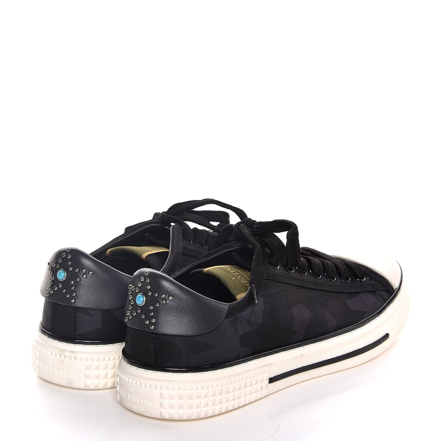 Valentino Garavani Nylon Twill Camustars Womens Low Sneakers 39.5 Black 4 of 8