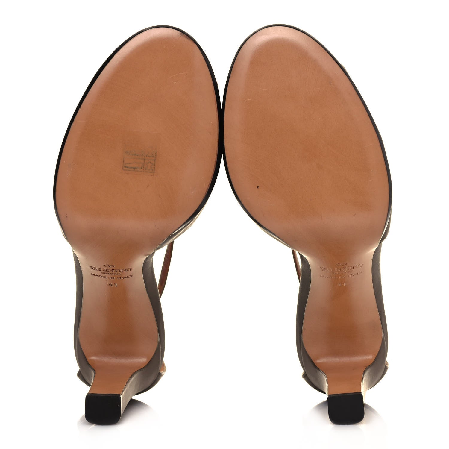 Valentino Garavani Calfskin Ankle Strap Sandals 41 Brown 5 of 11