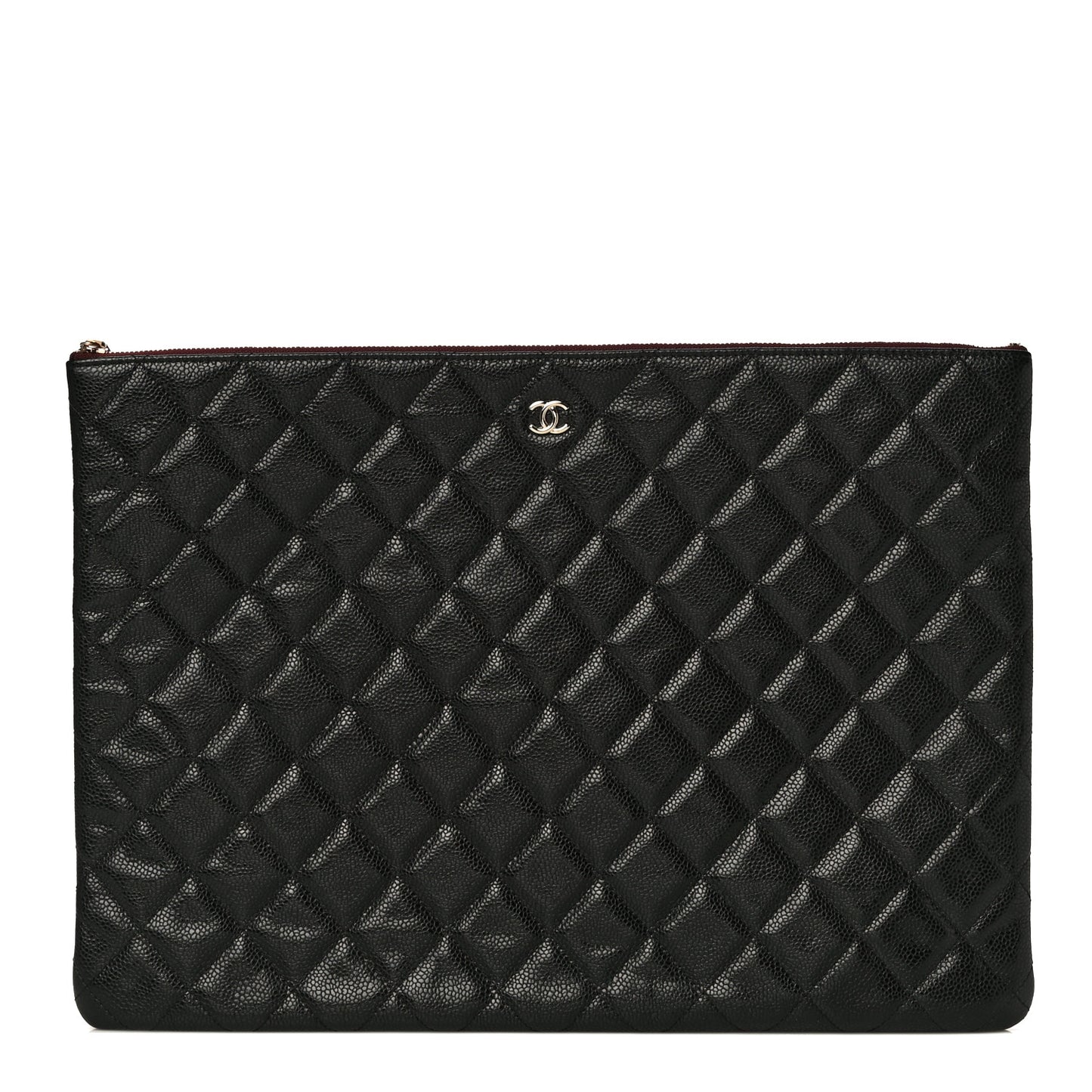Caviar Quilted Large Cosmetic Case Black