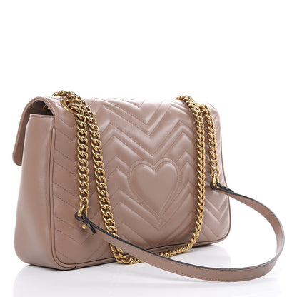 Gucci Calfskin Matelasse Medium GG Marmont Shoulder Bag Porcelain Rose 3 of 11