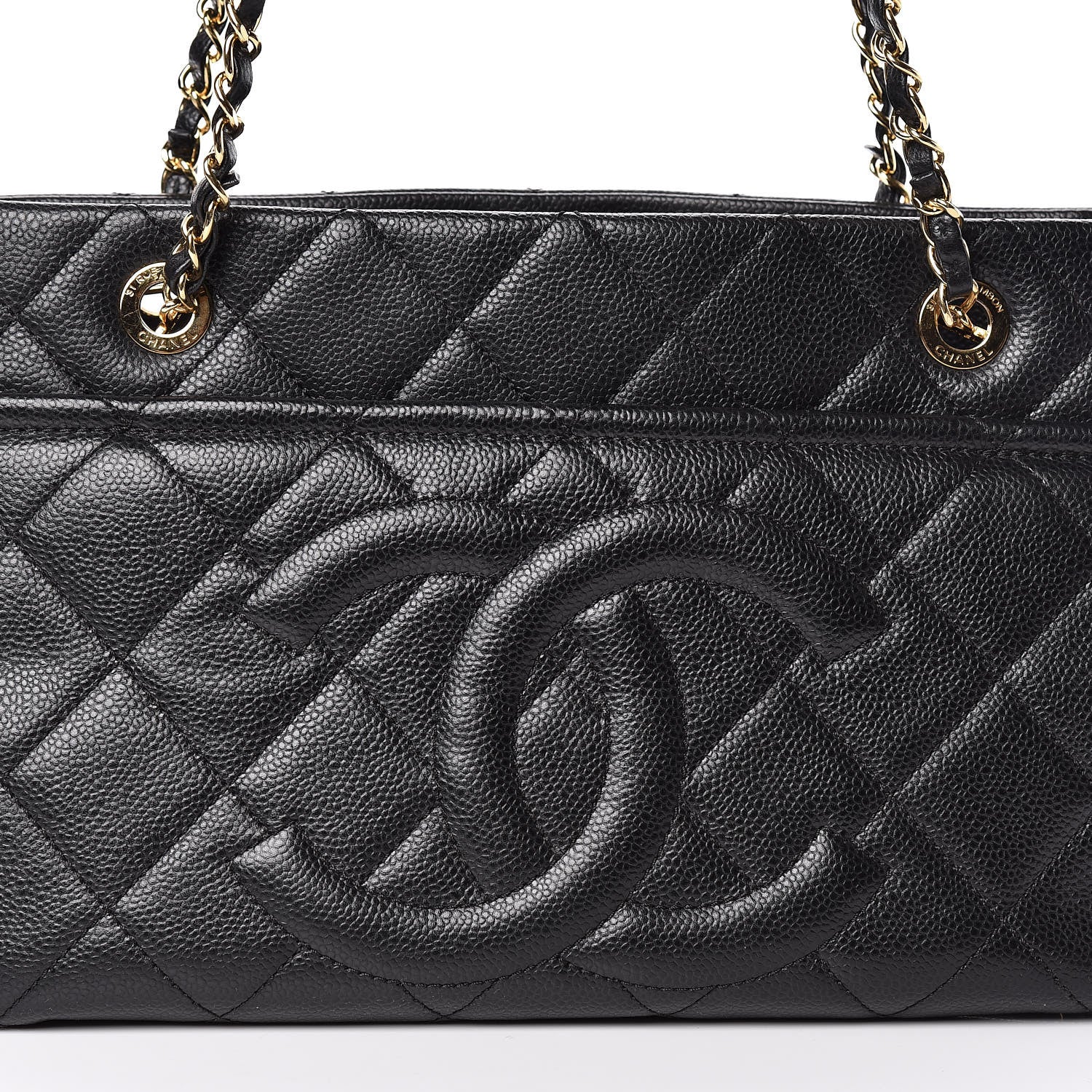 Chanel Caviar Quilted CC Timeless Soft Tote Black 10 of 11