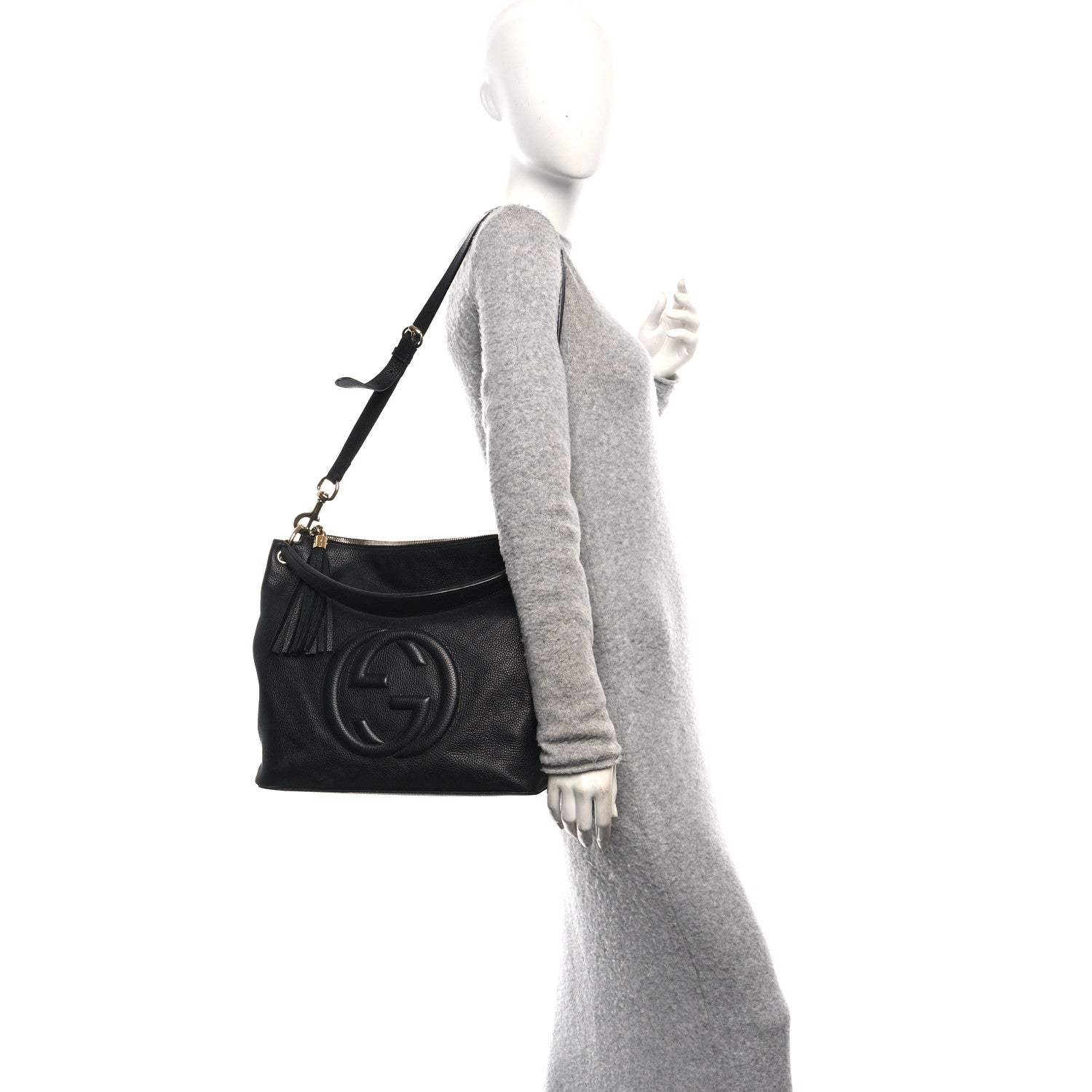Gucci Pebbled Calfskin Large Soho Hobo Black 2 of 12