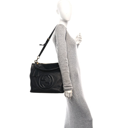 Gucci Pebbled Calfskin Large Soho Hobo Black 2 of 12