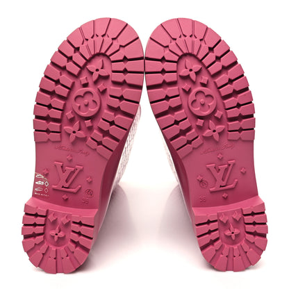 Louis Vuitton Rubber Embossed Monogram Splash Rain Boots 36 Pink 5 of 6