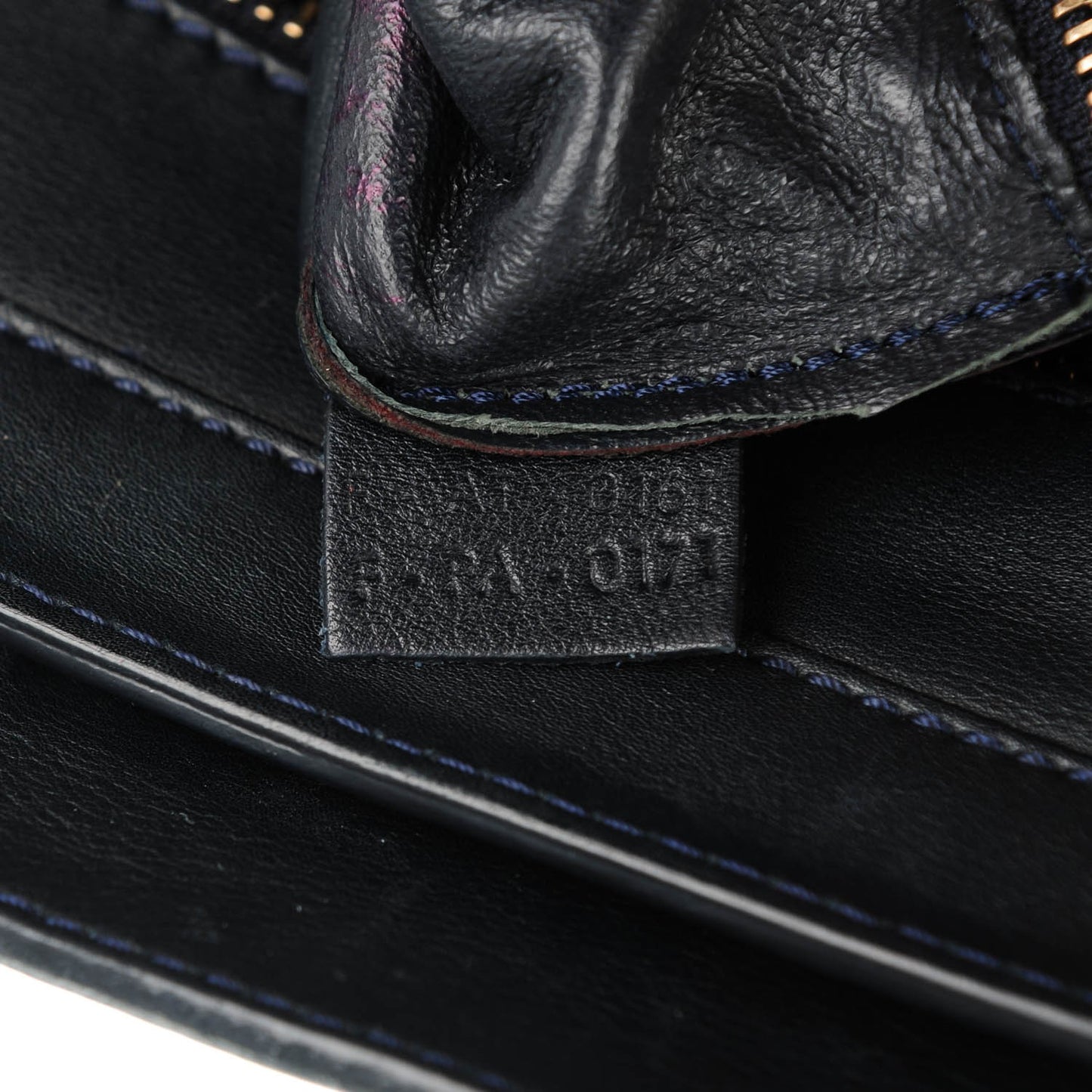Smooth Calfskin Suede Mini Bi-Color Luggage Navy Dune