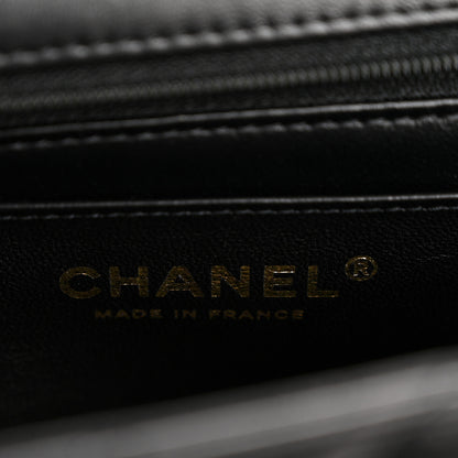 Chanel Lambskin Quilted Mini Top Handle Rectangular Flap Black 6 of 12