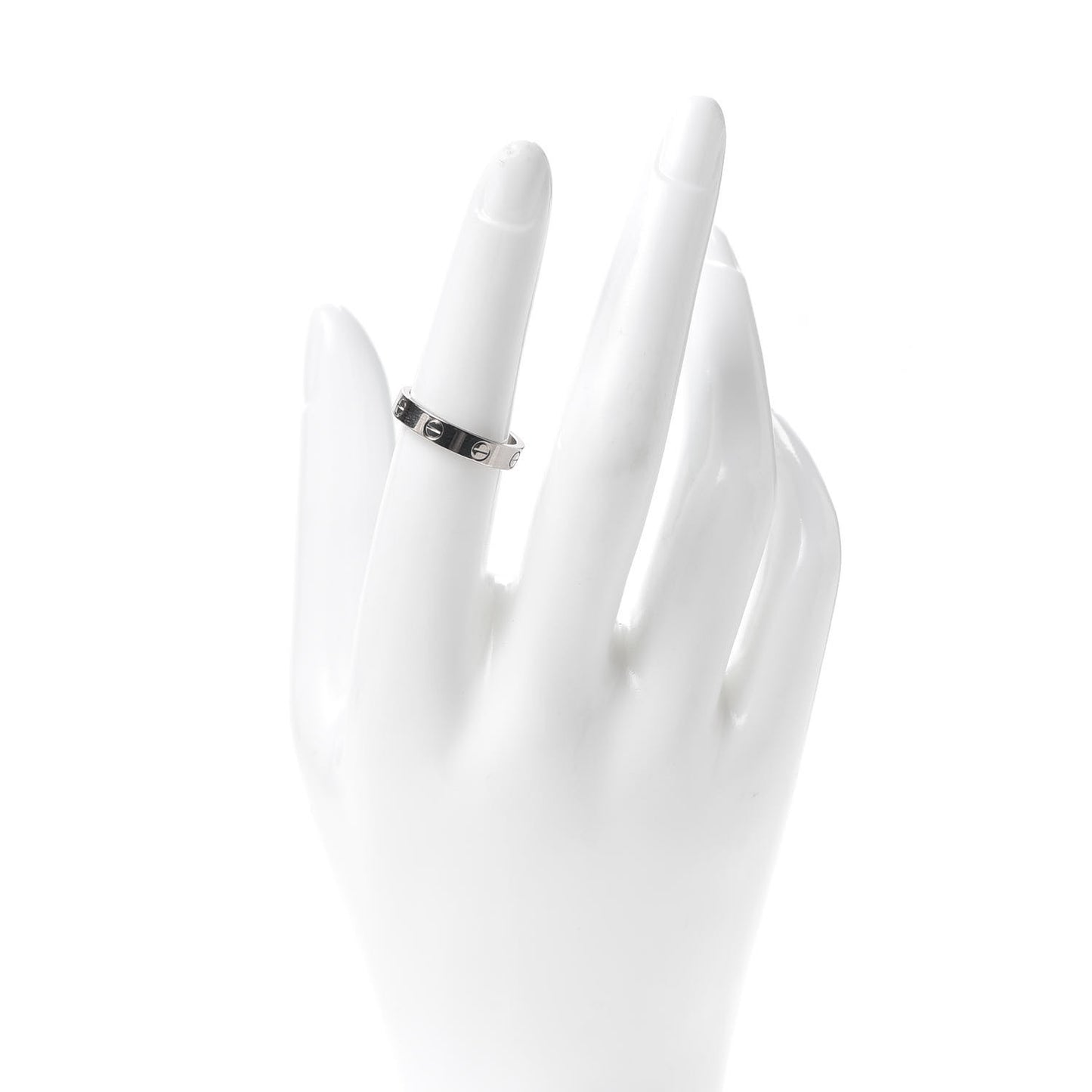 18K White Gold 3.5mm LOVE Wedding Band Ring 53 6.25