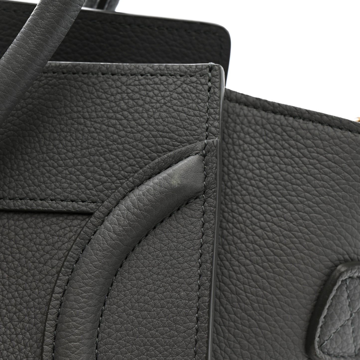 Baby Drummed Calfskin Micro Luggage Kohl