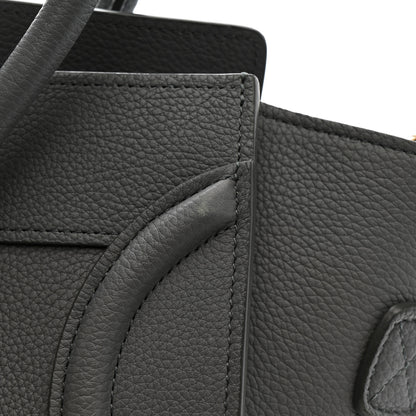 Celine Baby Drummed Calfskin Micro Luggage Kohl 14 of 16