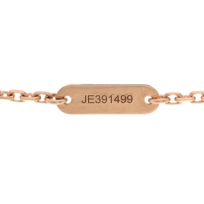 Van Cleef & Arpels 18K Rose Gold Diamond Pink Porcelain Vintage Alhambra Pendant Necklace 5 of 5