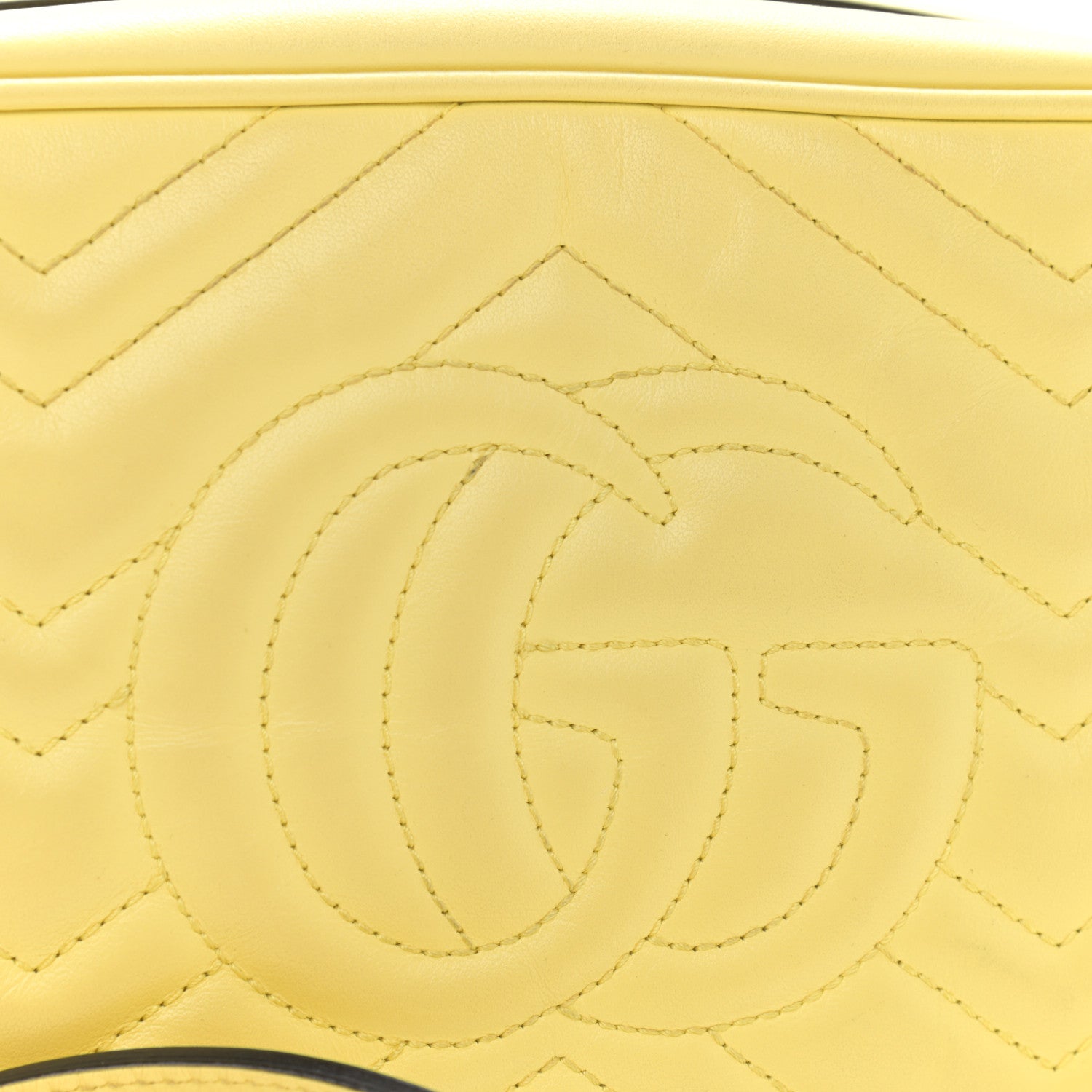 Gucci Calfskin Matelasse Small GG Marmont Chain Shoulder Bag Banana 11 of 12