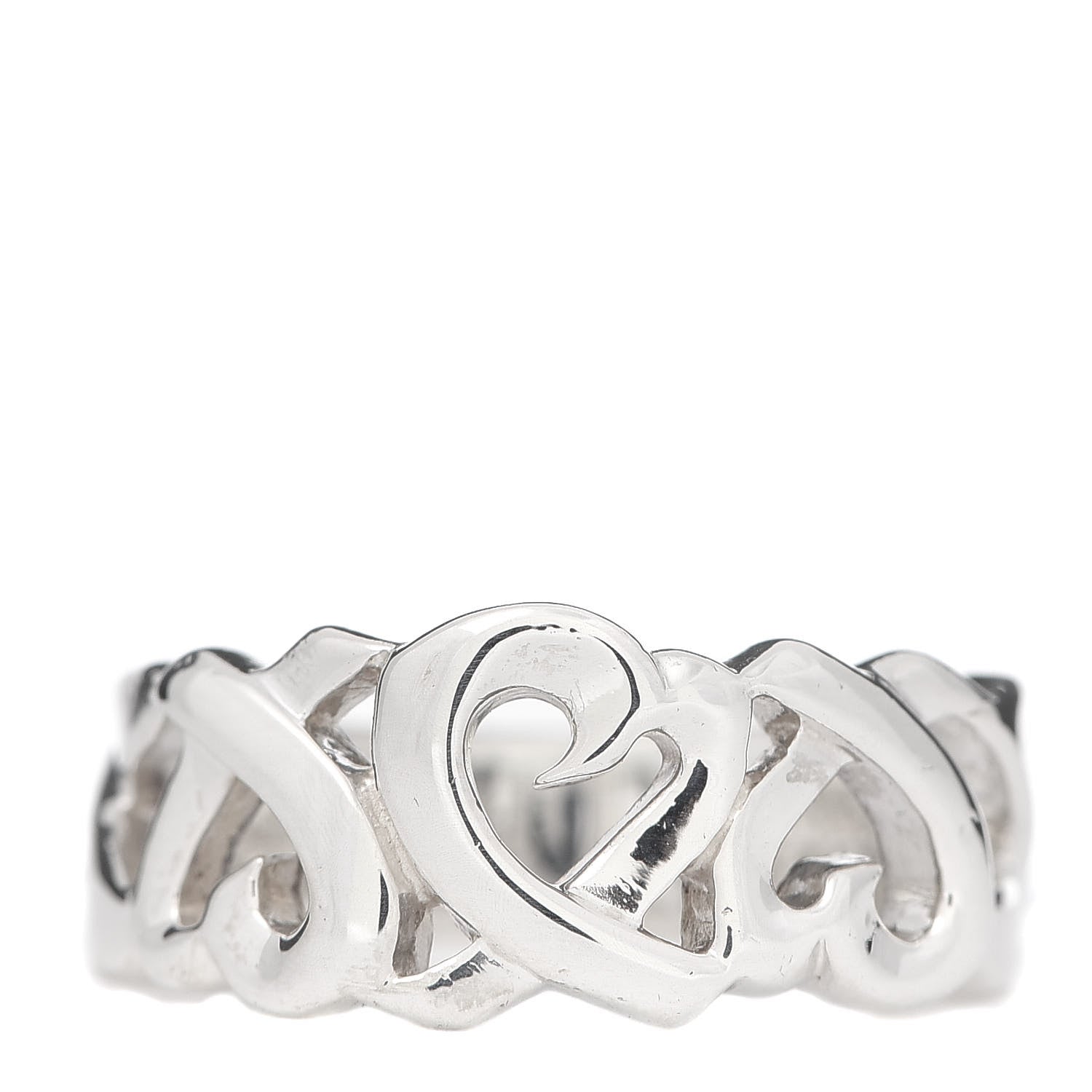 Tiffany Sterling Silver Paloma Picasso Loving Hearts Ring 52 6 1 of 5