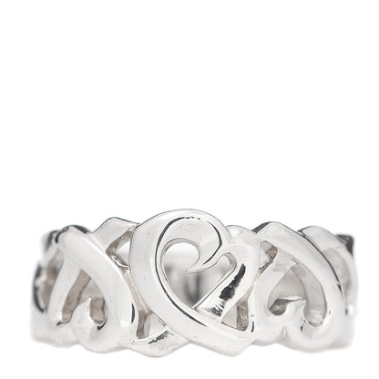Tiffany Sterling Silver Paloma Picasso Loving Hearts Ring 52 6 1 of 5