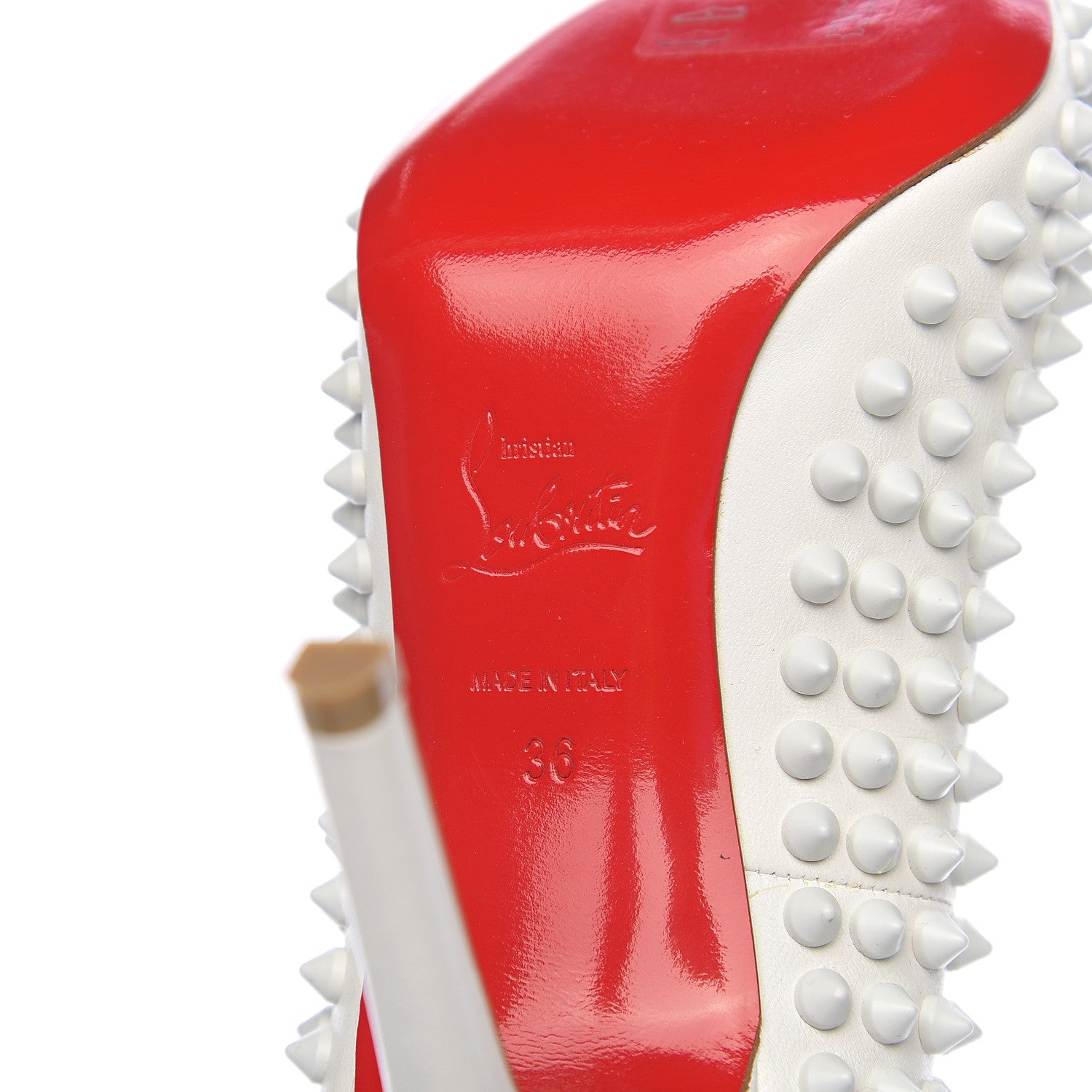 Christian Louboutin Nappa Pigalle Spikes 100 Pumps 36 White 7 of 7