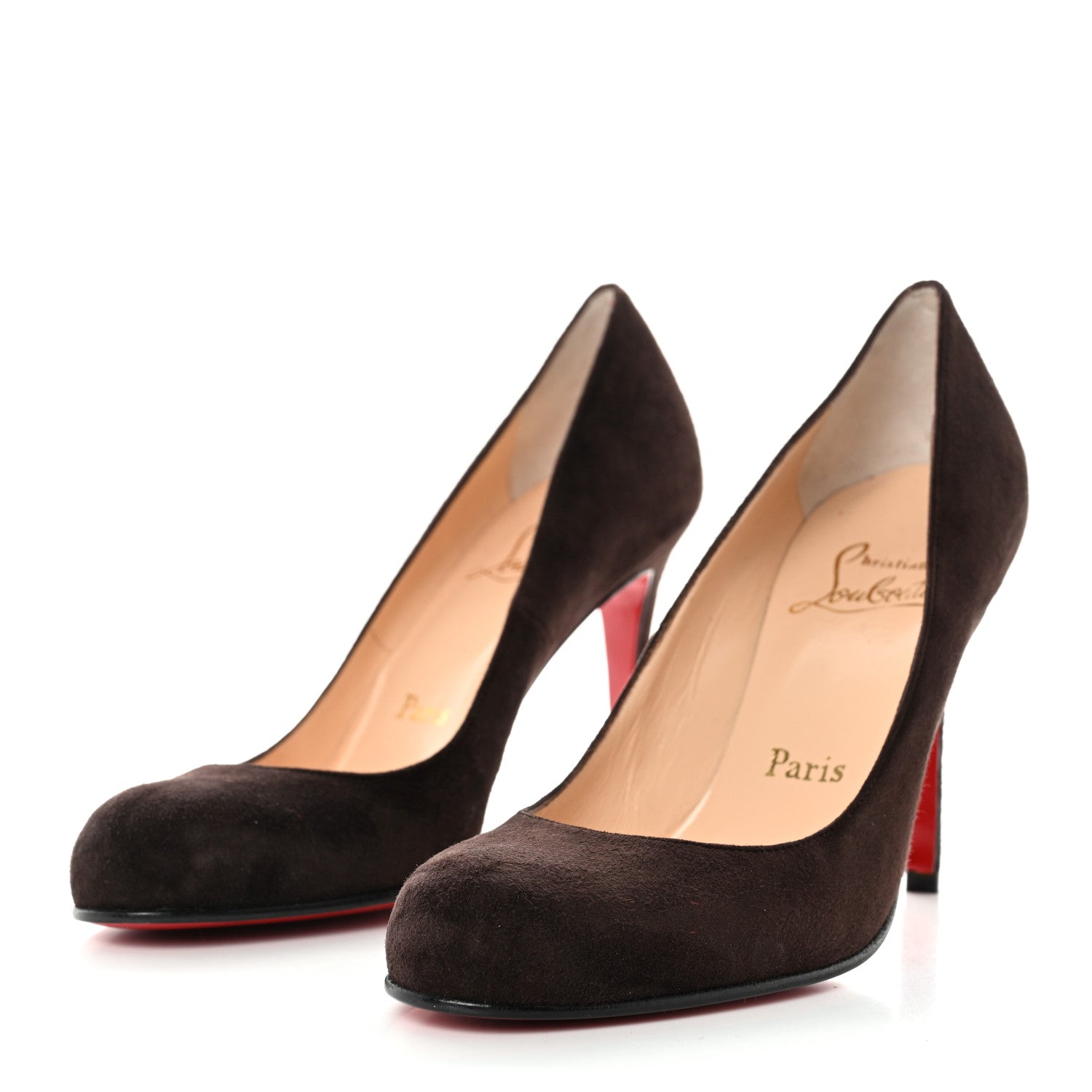 Christian Louboutin Suede Simple 100 Pumps 36 Brown 3 of 7