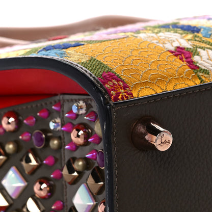 Christian Louboutin Calfskin Embroidered Beaded Small Paloma Multicolor Brown 8 of 20