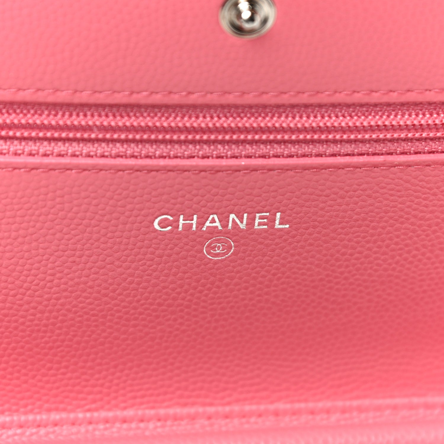 Chanel Caviar Chevron Quilted Wallet On Chain WOC Pink 6 of 12