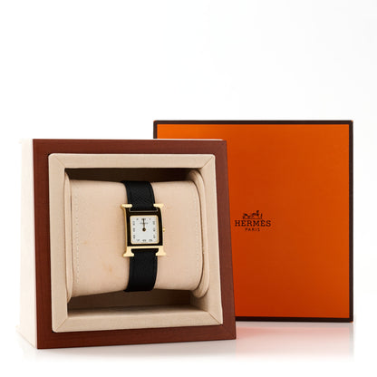 Hermes Stainless Steel Epsom 21mm Heure H Hour Quartz Watch Noir 4 of 4