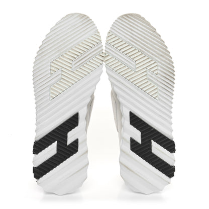 Hermes Suede Goatskin Knit H Womens Sneakers 39 White 5 of 7